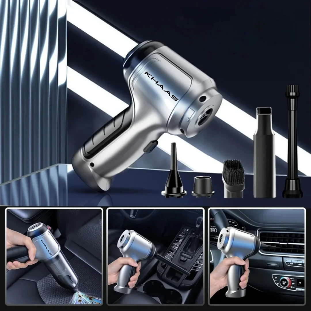 Image of KHAAS SnapVac Pro™ Car Vacuum, showing the suction and blower feature