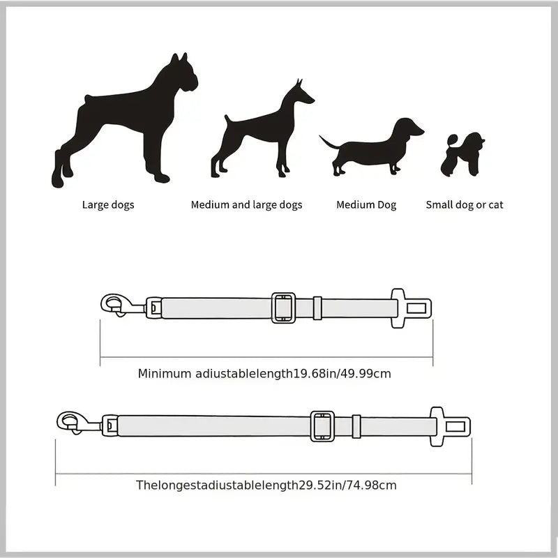 Dog Seat Belt, size adjustment