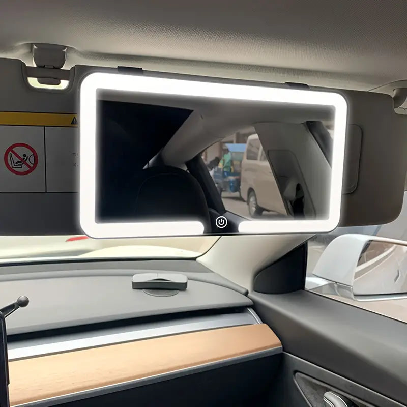 Image of KHAAS Visor Mirror with Light, showing the product with light on