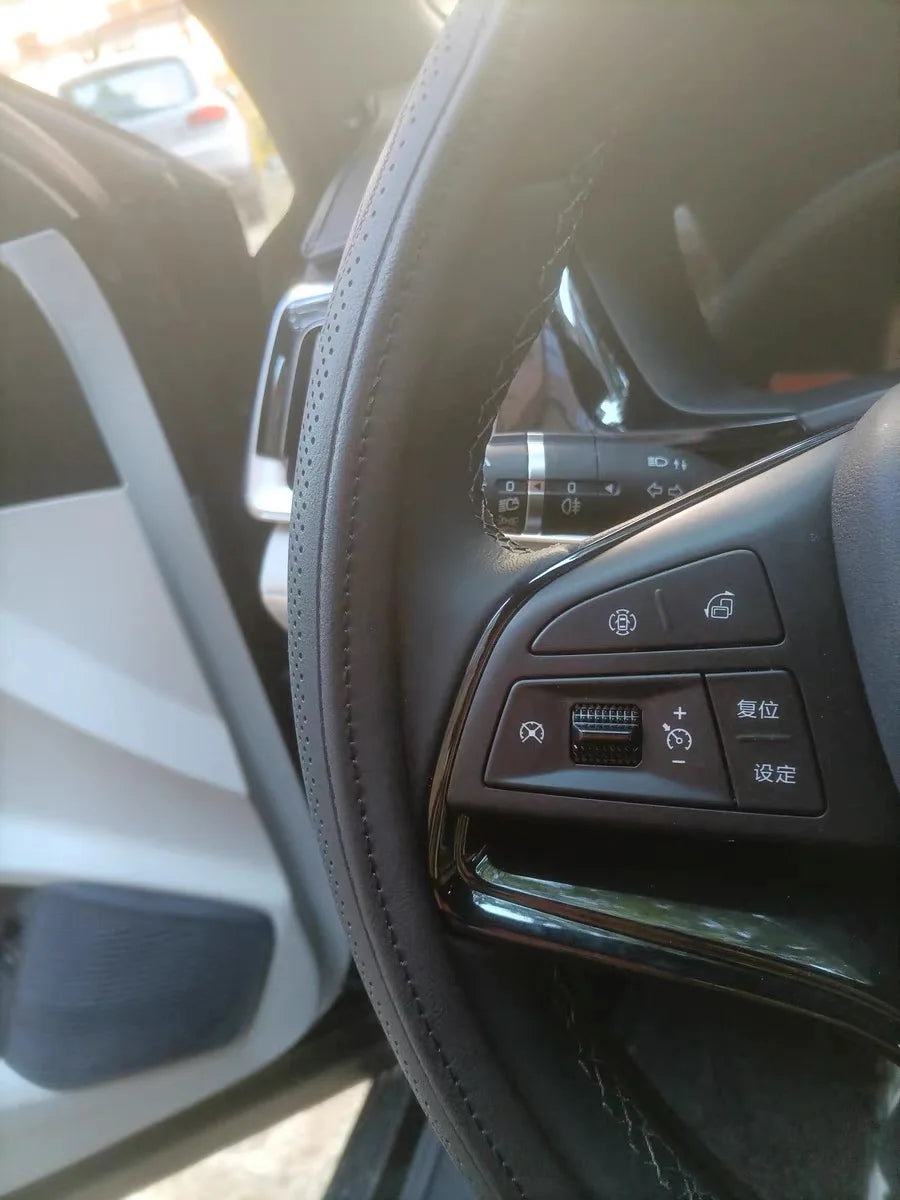 Image of KHAAS Leather Steering Wheel Cover, showing the quality of the product