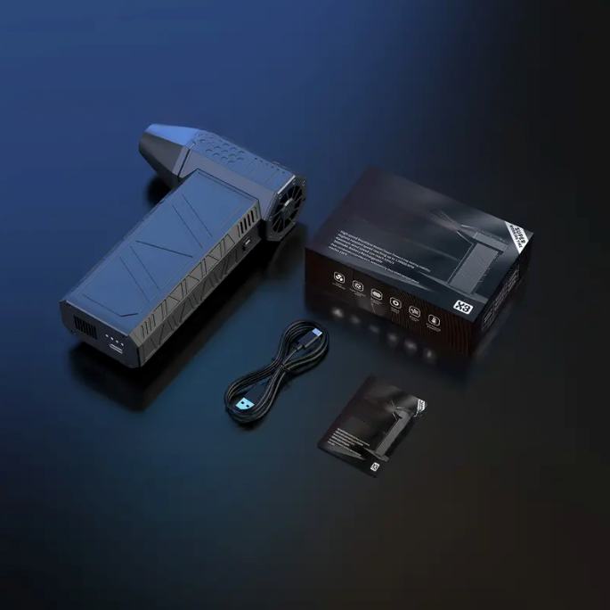 Image of KHAAS MightyBlow™ Auto Blower, showing what is included in the box