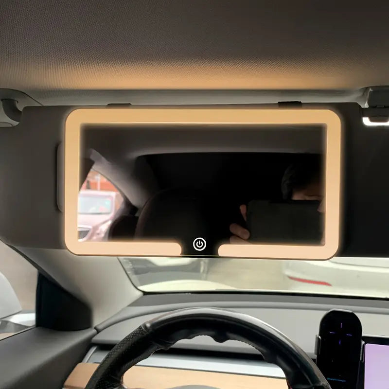 Image of KHAAS Visor Mirror with Light, showing the different light setting