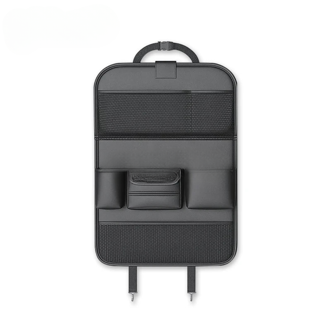 Image of KHAAS Premium Car Back Seat Organizer, showing the color black.