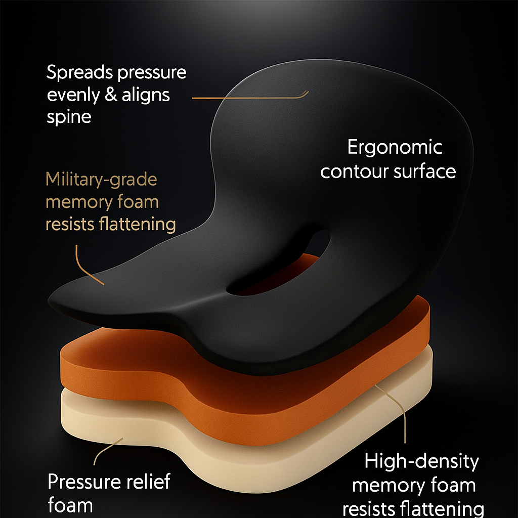 KHAAS SpineAlign™ Car Seat Cushion