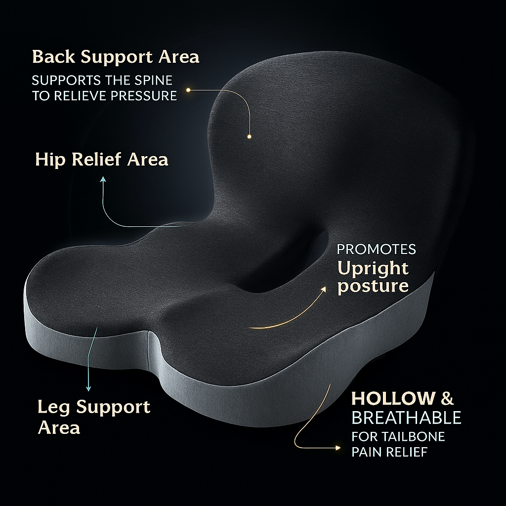 KHAAS SpineAlign™ Car Seat Cushion