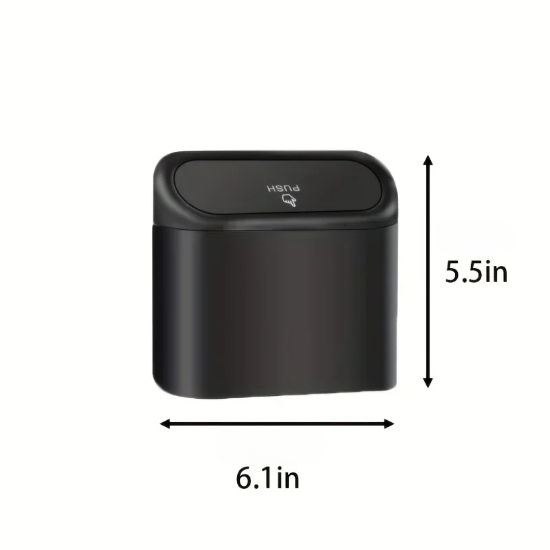 Image of KHAAS Trash Can for Car with Lid, showing the dimensions of the product 