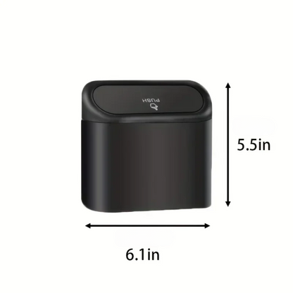 Image of KHAAS Trash Can for Car with Lid, showing the dimensions of the product 