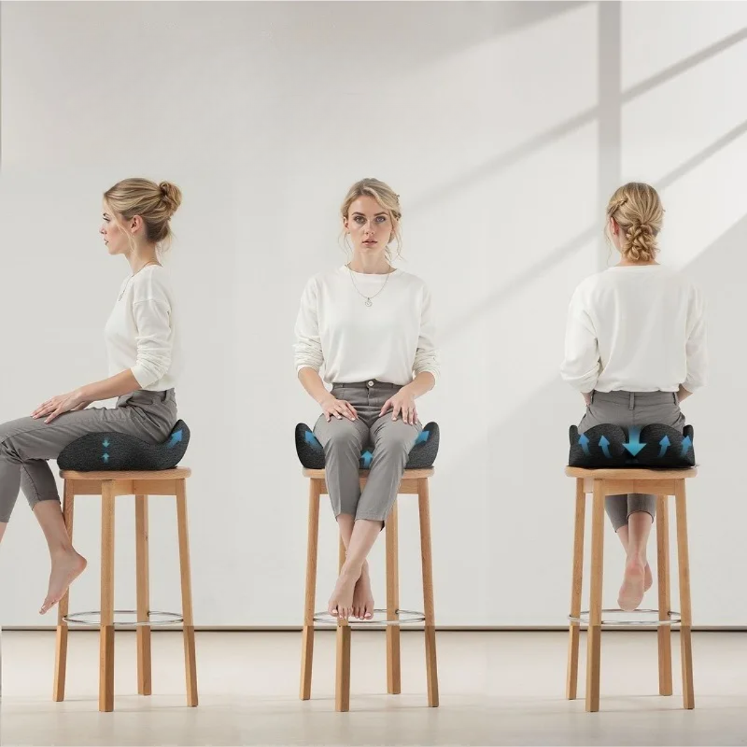 Image of KHAAS Memory Foam Car Seat Cushion, showing the product in use from various angles 