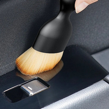 Image of KHAAS Car Interior Detailing Brush, showing the product cleaning corners and hard to reach places