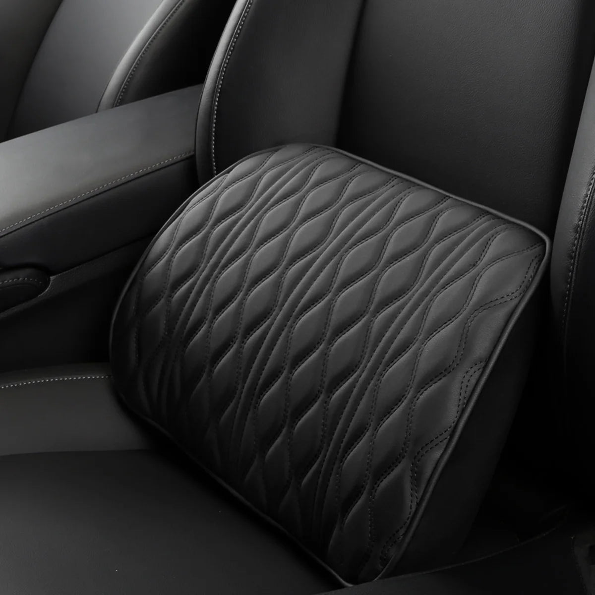 Image of KHAAS Car Seat Cushion with Back, showing the back lumbar pillow 