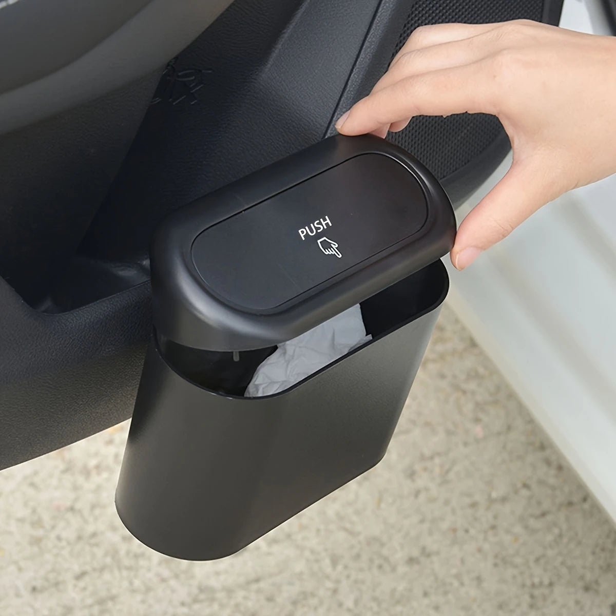 Image of KHAAS Trash Can for Car with Lid, showing the main image