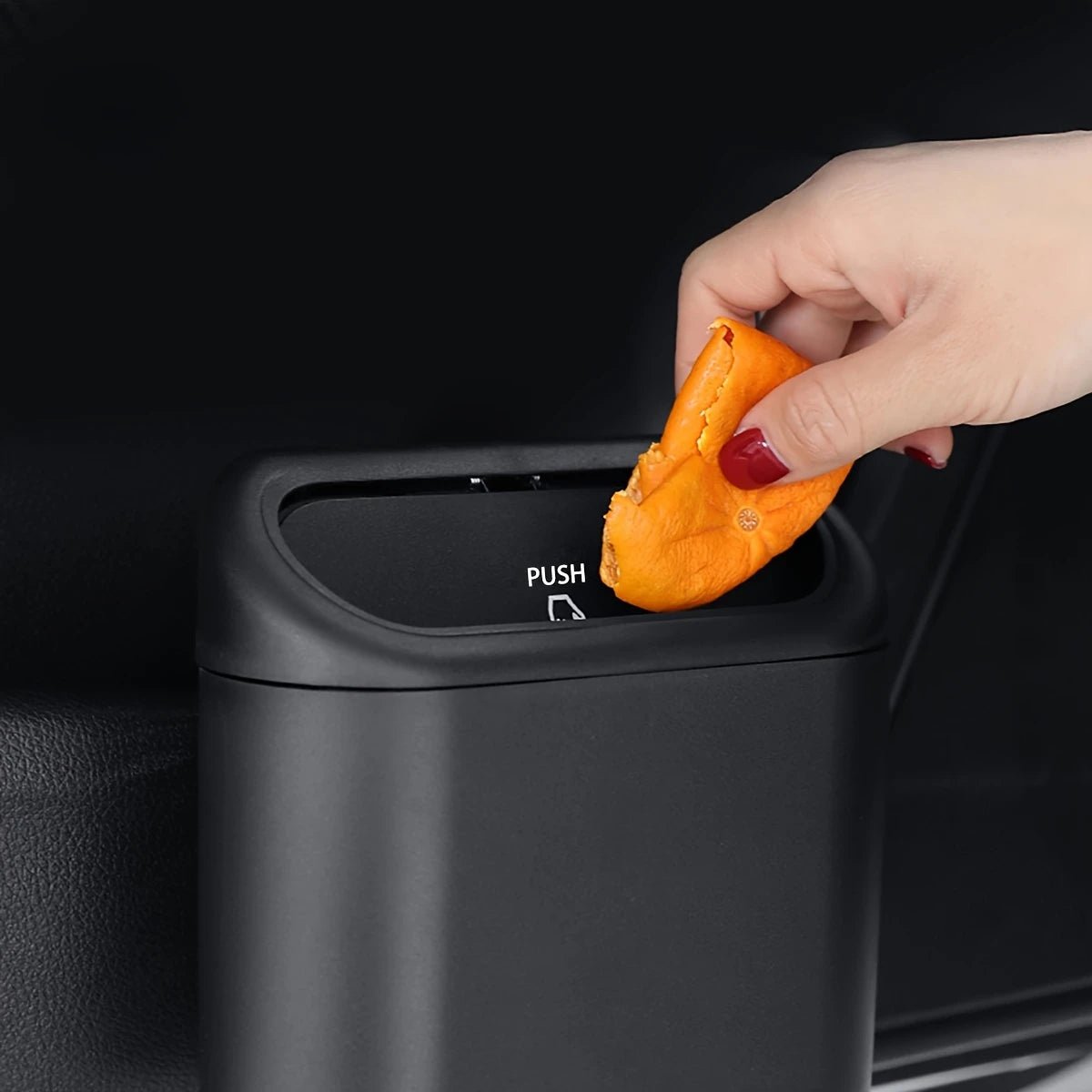 Image of KHAAS Trash Can for Car with Lid, showing the product in use 