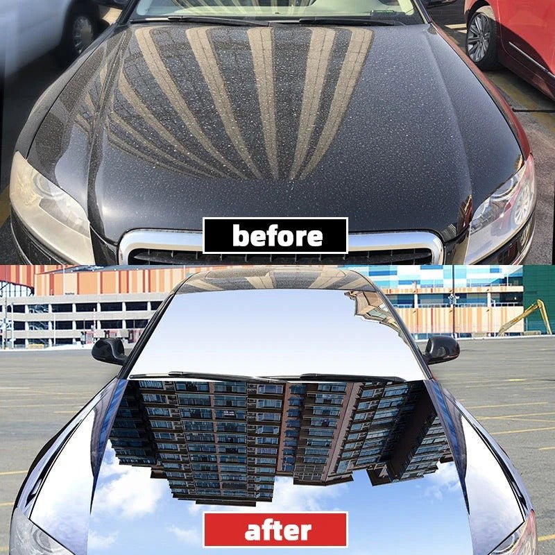 Image of KHAAS Ceramic Coat Spray, showing the before and after 