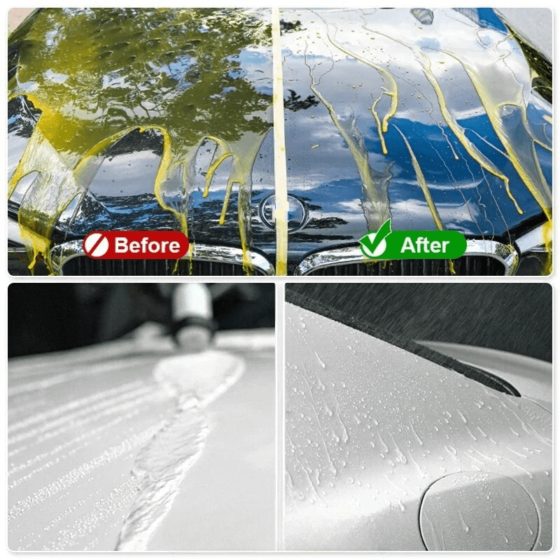 Image of KHAAS Ceramic Coat Spray, showing the hydrophobic feature of the product 