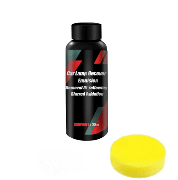 Image of KHAAS Headlamp Restorer, showing the 30 ml variant with the sponge 