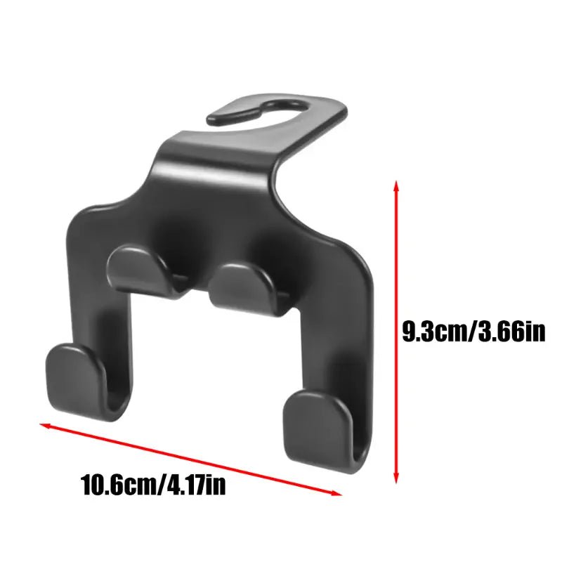 Image of KHAAS Headrest Hooks for Cars, showing the products dimensions 
