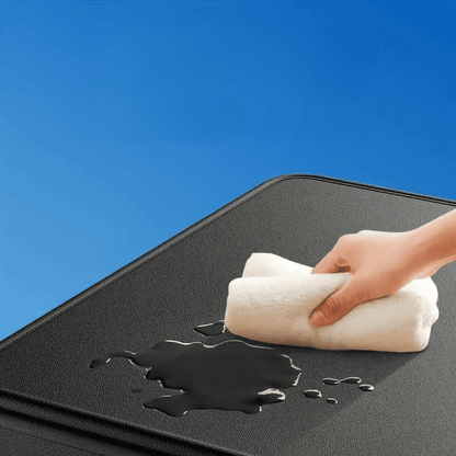 Image of KHAAS Leather Car Trunk Organizer, showing the water resistant surface