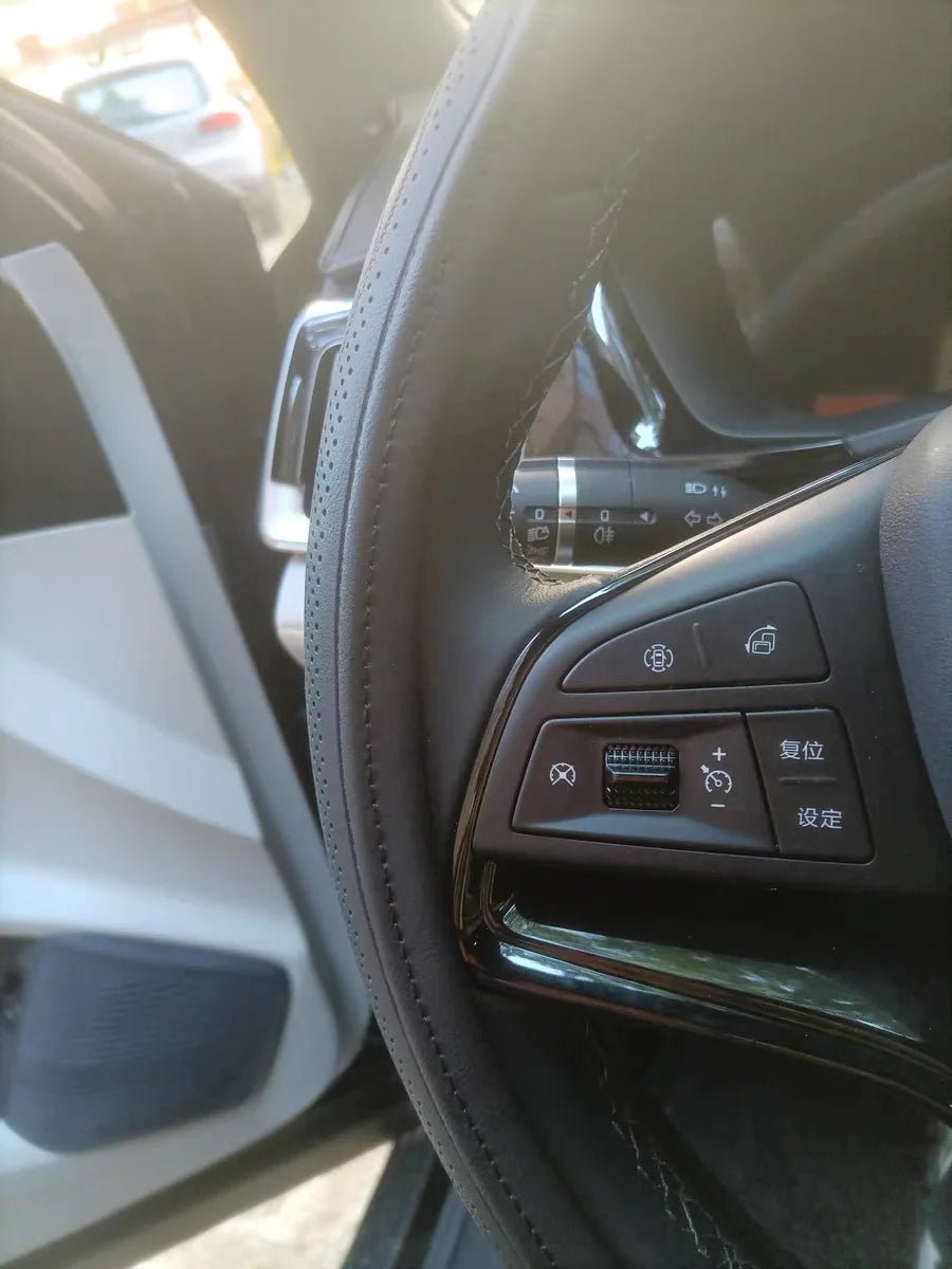 Image of KHAAS Leather Steering Wheel Cover, showing the quality of the product 