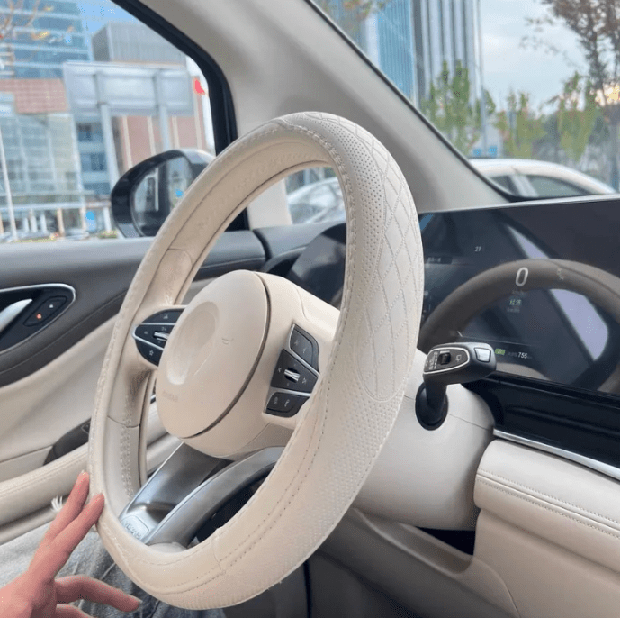 Image of KHAAS Leather Steering Wheel Cover, showing the main image.