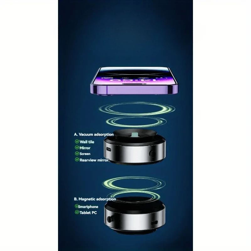 Image of KHAAS Suction Magnetic Phone Holder, showing the vacuum and magnetic features of the mount 