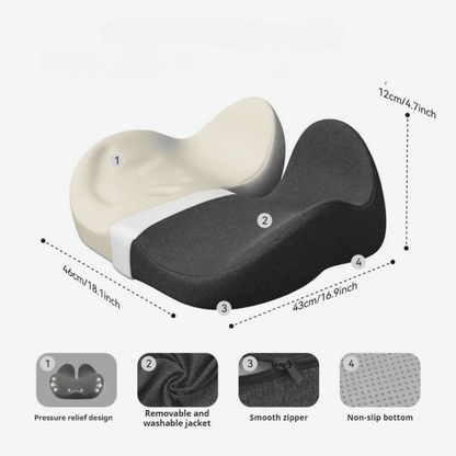 Image of KHAAS Memory Foam Car Seat Cushion, showing the materials of the product 