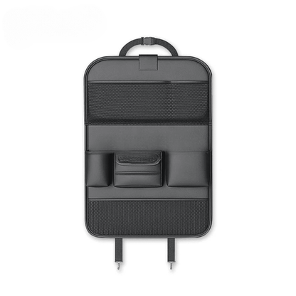 Image of KHAAS Premium Car Back Seat Organizer, showing the color black. 