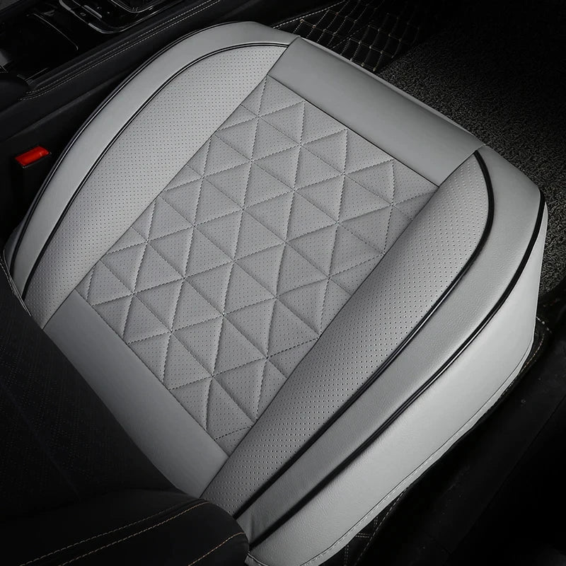 Quilted Leather Car Seat Cover, gray