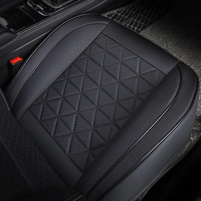 Quilted Leather Car Seat Cover. black