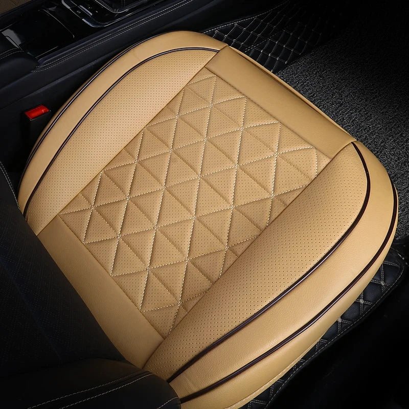 Quilted Leather Car Seat Cover, Beige