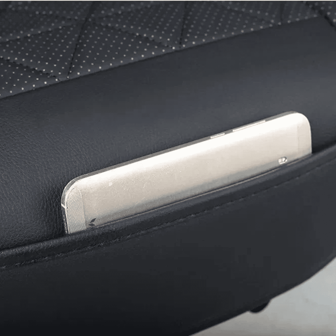 Quilted Leather Car Seat Cover, phone pocket