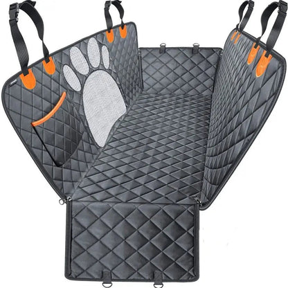 Image of KHAAS Waterproof Back Seat Cover for Dogs with Mesh, showing the entire product. 